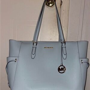 Michael Kors Light Blue Gilly Large Drawstring Travel Tote
